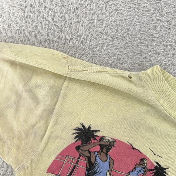 Vintage Venice California Shirt Mens S Yellow Sunset Surf Beach 80s Tee Thrashed - Picture 7 of 14